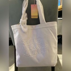 NWT Stoney Clover Lane x Target White Terry Tote Bag